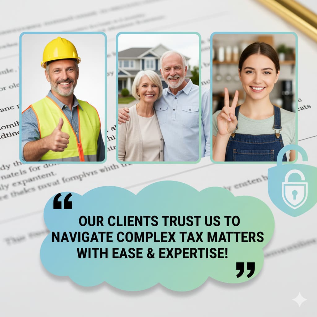 Diverse business owners expressing relief and satisfaction after successful CRA audit assistance and resolution.